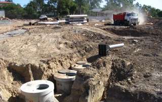 View Shows Atlantis Stormfilter and Flo-Tank® tank modules Placed to Show Position of Tank
