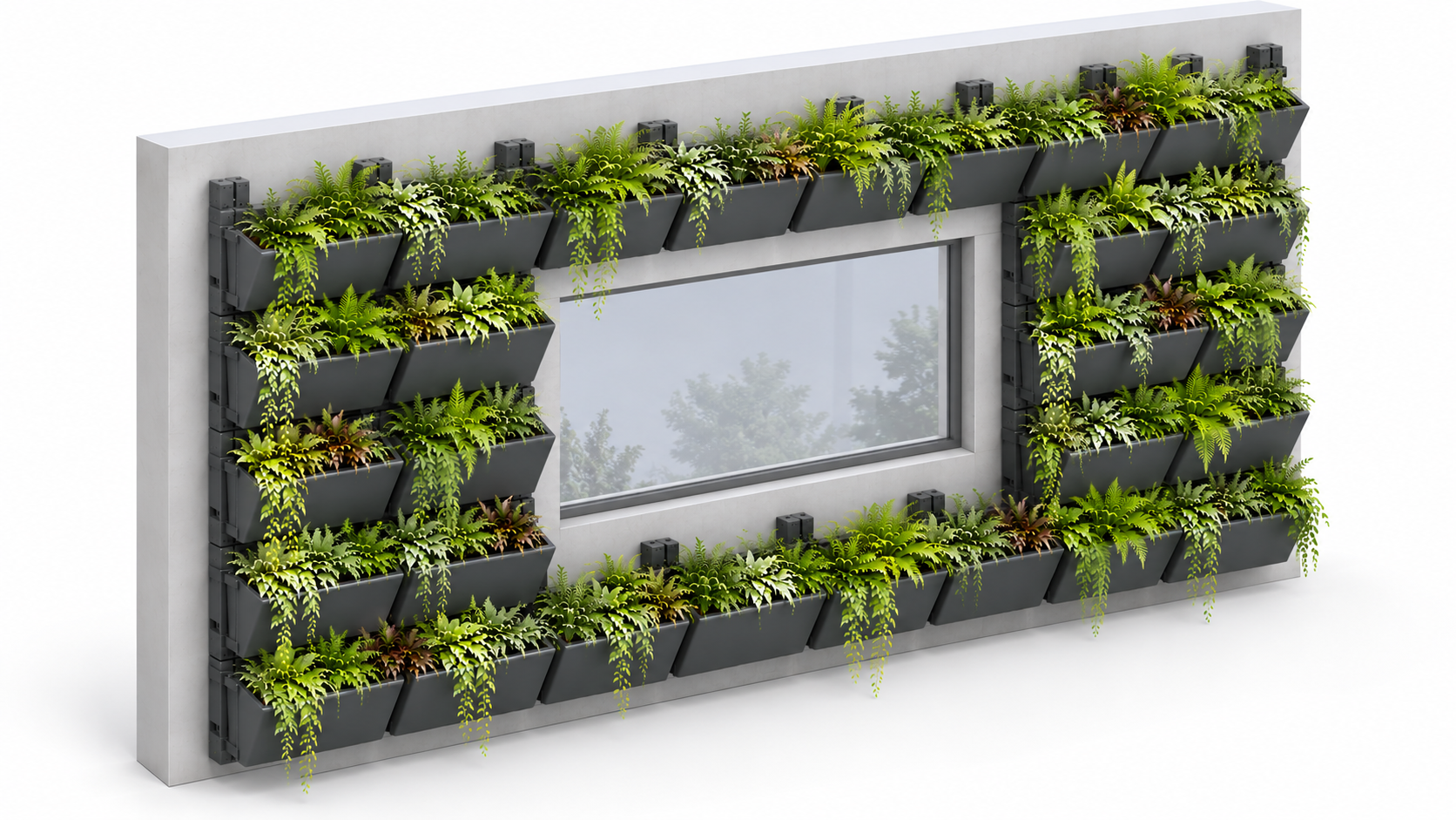 Modern Living Wall with Framed Window