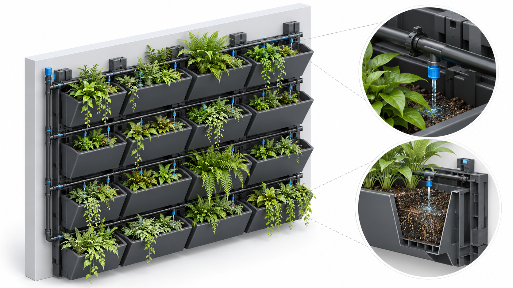 Modular Vertical Garden Irrigation System