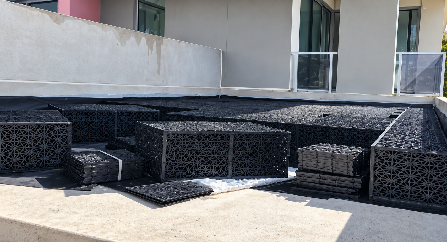 Rooftop Drainage Grid Installation